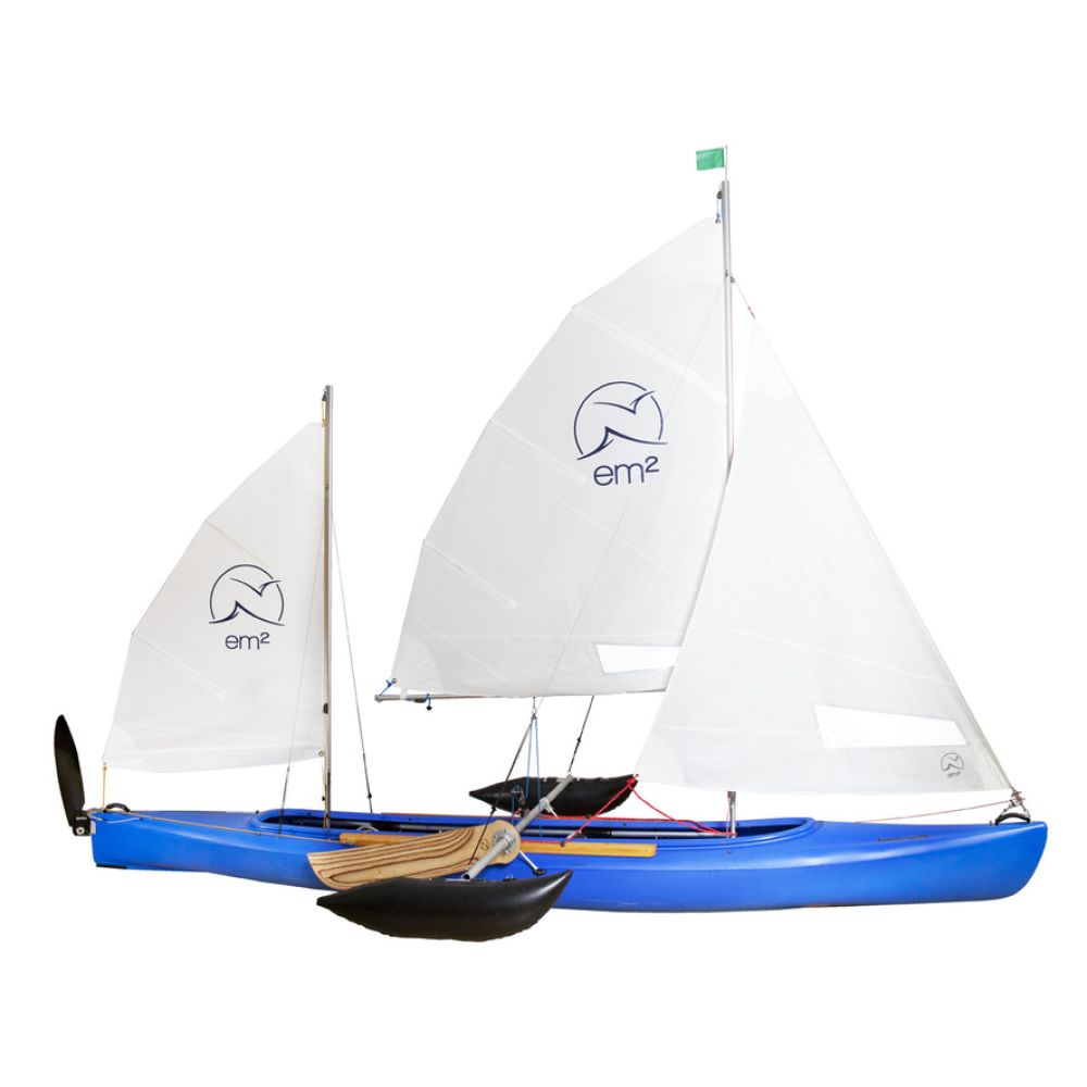 Segelkajak Summerwind mit mistral segel und ausleger quappe
